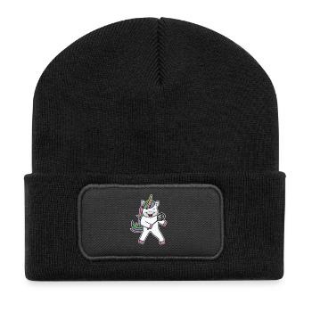 Badminton Unicorn - Recycled Patch Beanie - black - Front