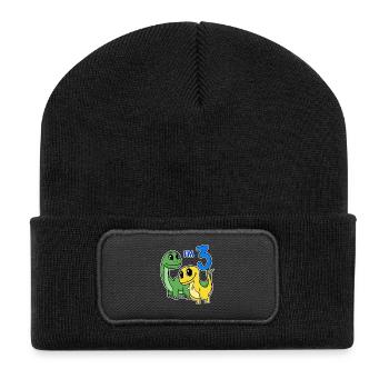 3 ans - 3ème anniversaire avec motif animal - Beanie recyclé à patch - noir - Devant