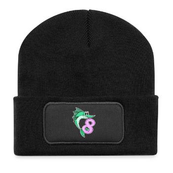 8 Years Old - 8th Birthday with Animal Motif - Recycled Patch Beanie - black - Front