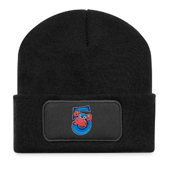 5 Jahre alt - 5. Geburtstag mit Tier Motiv - Recycelte Patch Beanie - Schwarz - Vorne