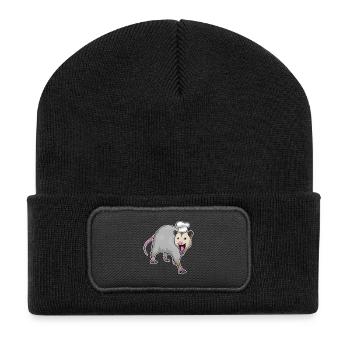 Chapeau de cuisinier - Beanie recyclé à patch - noir - Devant