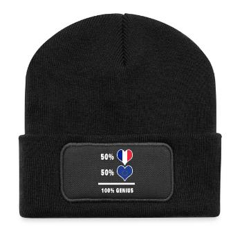 France et Europe 100% génial Design - Beanie recyclé à patch - noir - Devant