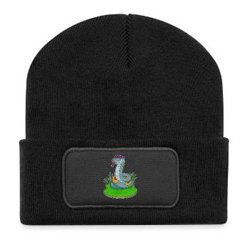Schlange Sonnenbrille - Recycelte Patch Beanie - Schwarz - Vorne