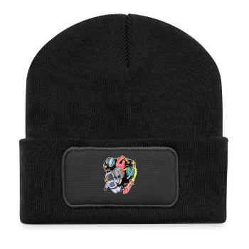 4 Years Birthday Boy Gift - Recycled Patch Beanie - black - Front