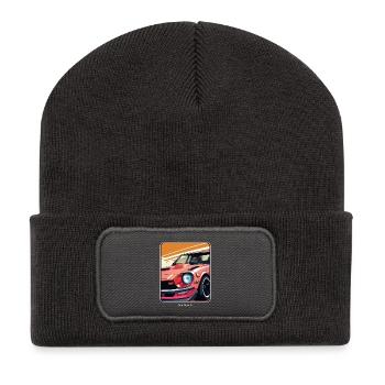 japanisches Auto - der Red Sun Z - JDM - Recycelte Patch Beanie - Dunkelgrau - Vorne