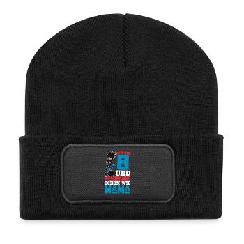 Ich bin 8 - Jungen Rocker - Recycelte Patch Beanie - Schwarz - Vorne