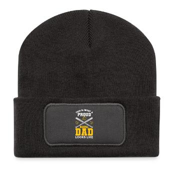 So sieht ein Baseball Vater aus - Recycelte Patch Beanie - Dunkelgrau - Vorne