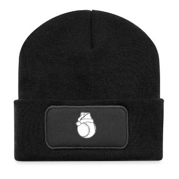 Baseball Weihnachten - Recycelte Patch Beanie - Schwarz - Vorne