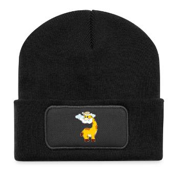 Giraffe Clouds - Recycled Patch Beanie - black - Front