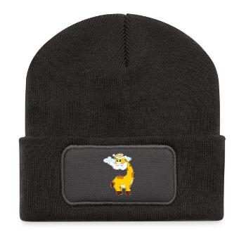 Giraffe Clouds - Recycled Patch Beanie - dark grey - Front