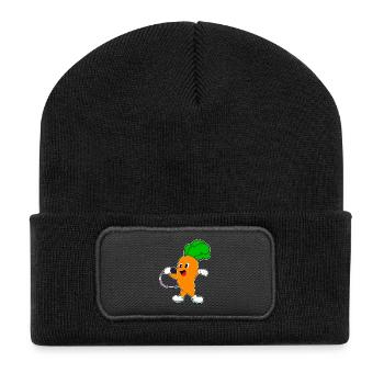 Carrot Singer Microphone Singing - Recycled Patch Beanie - black - Front