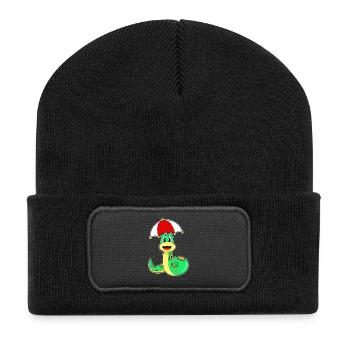 Schlange Regenschirm - Recycelte Patch Beanie - Schwarz - Vorne