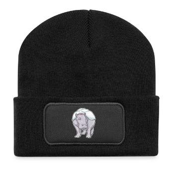 Mariage Hippo Bride - Beanie recyclé à patch - noir - Devant