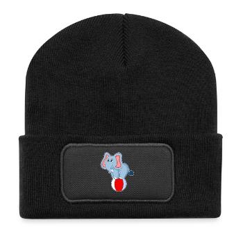 Elephant Workout Gymnastics Fitness - Recycled Patch Beanie - black - Front