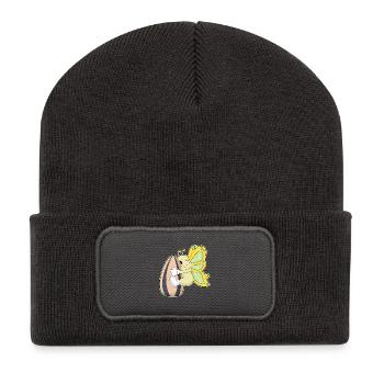 Graines de papillon - Beanie recyclé à patch - charbon - Devant