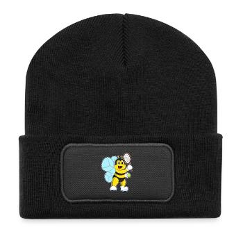 Bee Tennis Racket Sport - Recycled Patch Beanie - black - Front