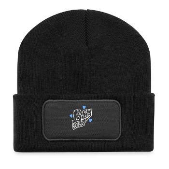 Bébé 2023 - Naissance enceinte 2023 - Bébé garçon - Beanie recyclé à patch - noir - Devant