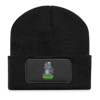 École de casquette étudiante Cat - Beanie recyclé à patch - noir - Devant
