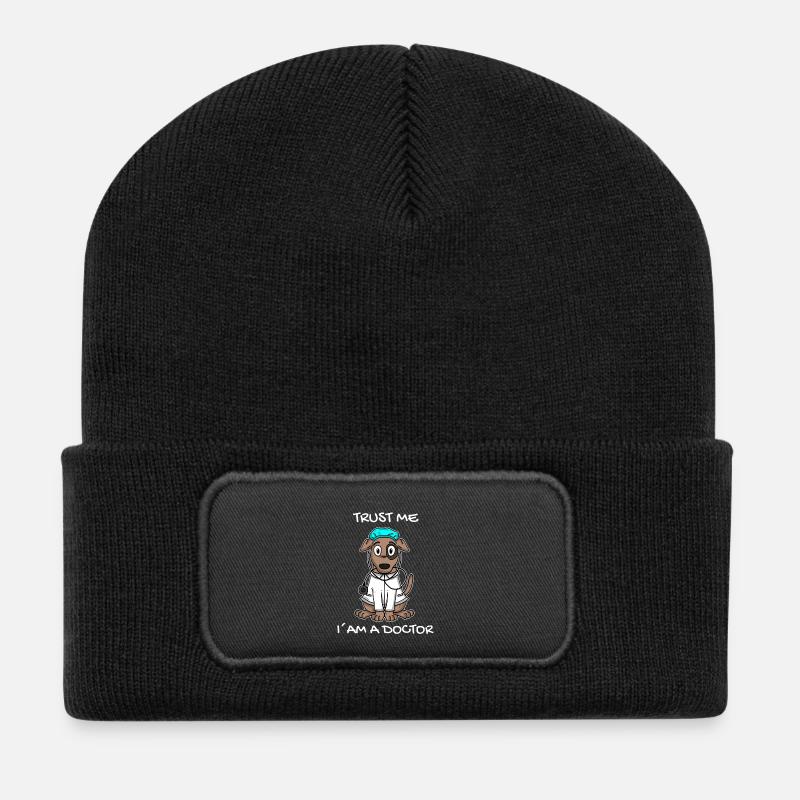 Tier Tierarzt Tiermedizin Geschenk - Recycelte Patch Beanie - Schwarz