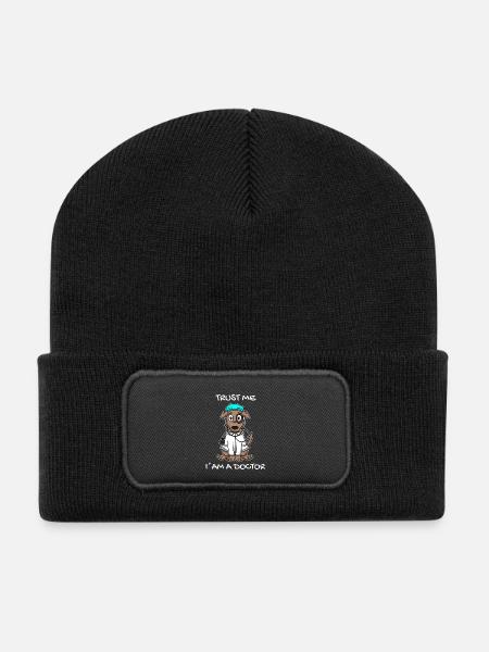 Tier Tierarzt Tiermedizin Geschenk - Recycelte Patch Beanie - Schwarz