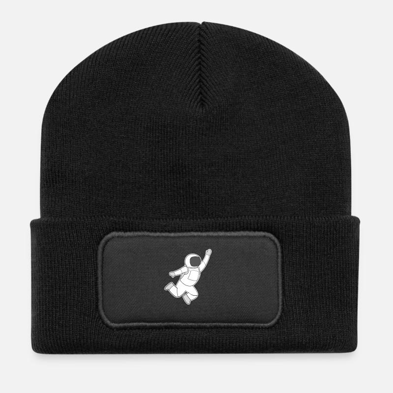 Astronaut Motif Space - Recycled Patch Beanie - black