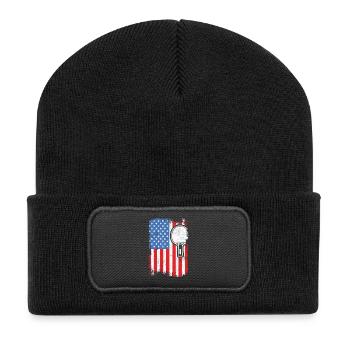 4. Juli Tischtennis - Recycelte Patch Beanie - Schwarz - Vorne