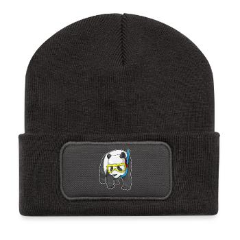 Panda Diver Snorkel Diving - Recycled Patch Beanie - dark grey - Front
