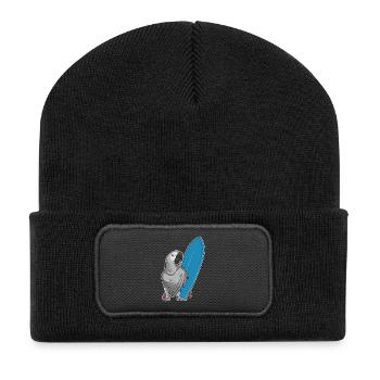 Parrot surf board Summer - Beanie recyclé à patch - noir - Devant