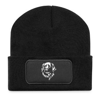 Golden Retriever Head "Black Edition" - Recycled Patch Beanie - black - Front