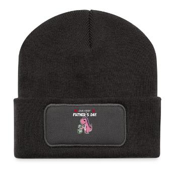 Father's Day - First Father's Day Gift - Recycled Patch Beanie - dark grey - Front