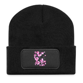 Cherry Blossom Japanese Sakura - Recycled Patch Beanie - black - Front