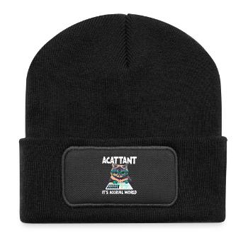 Buchhalter arbeiten ihr Vermögen ab - Recycelte Patch Beanie - Schwarz - Vorne