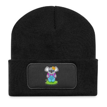 Fleur de Koala - Beanie recyclé à patch - noir - Devant