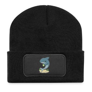 Tasse de requin - Beanie recyclé à patch - noir - Devant