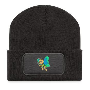 Batte de baseball Butterfly - Beanie recyclé à patch - charbon - Devant