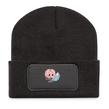 Lire des livres drôles sur le cerveau - Beanie recyclé à patch - charbon - Devant