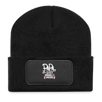 Vater 2023 - Papa 2023 - Papa werden - Recycelte Patch Beanie - Schwarz - Vorne