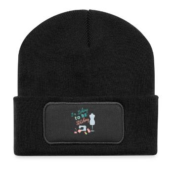 I'm itching to be stitching - Crafting Sewing - Recycelte Patch Beanie - Schwarz - Vorne