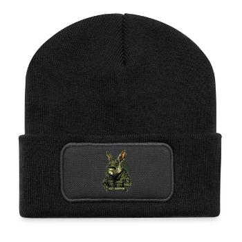 Rabbit military forest defense commandos - Recycled Patch Beanie - black - Front
