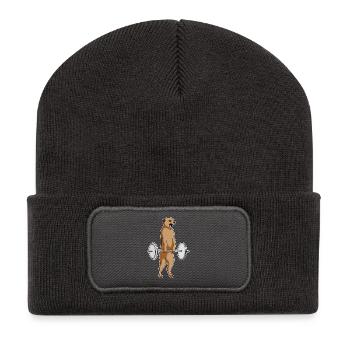 Meerkat Bodybuilder Barbell Bodybuilding - Recycled Patch Beanie - dark grey - Front