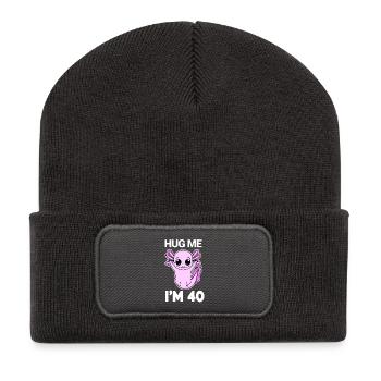 40 ans - 40 ans - câlin - Beanie recyclé à patch - charbon - Devant