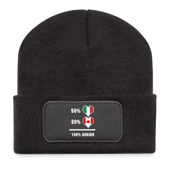 Le Canada et l’Italie font preuve de génie à 100% - Beanie recyclé à patch - charbon - Devant
