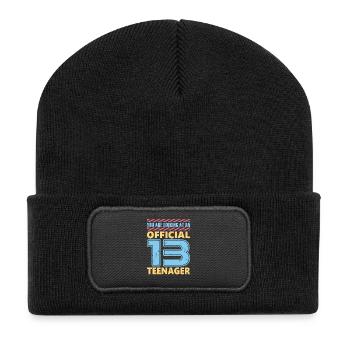 13 ans Adolescent officiel 13e anniversaire - Beanie recyclé à patch - noir - Devant
