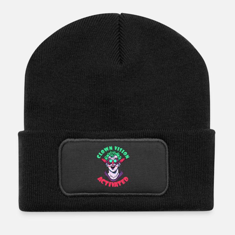 Clownsicht aktiviert - Recycelte Patch Beanie - Schwarz