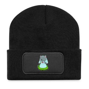 Cat Bride Fleurs Mariage - Beanie recyclé à patch - noir - Devant