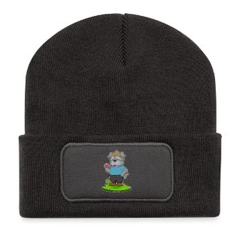 Donut pour chien - Beanie recyclé à patch - charbon - Devant
