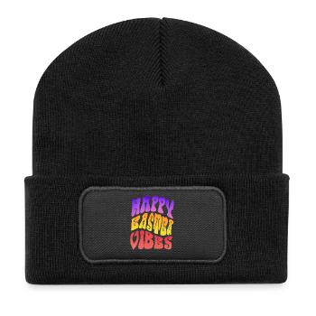 Happy Easter Vibes Frohes Osterfest - Recycled Patch Beanie - black - Front