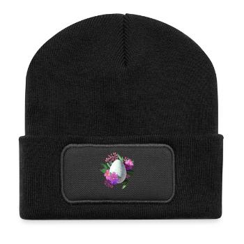 Fleurs Easter Egg Floral - Beanie recyclé à patch - noir - Devant