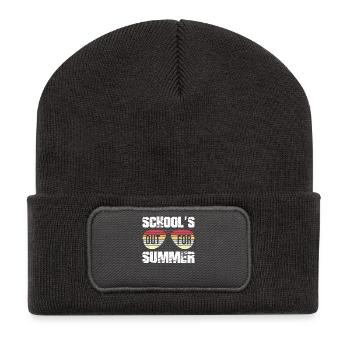 Schulen für den Sommer Retro Vintage Stil Sommer - Recycelte Patch Beanie - Dunkelgrau - Vorne