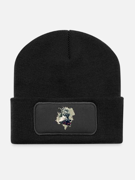 Alte Dampflok - Recycelte Patch Beanie - Schwarz